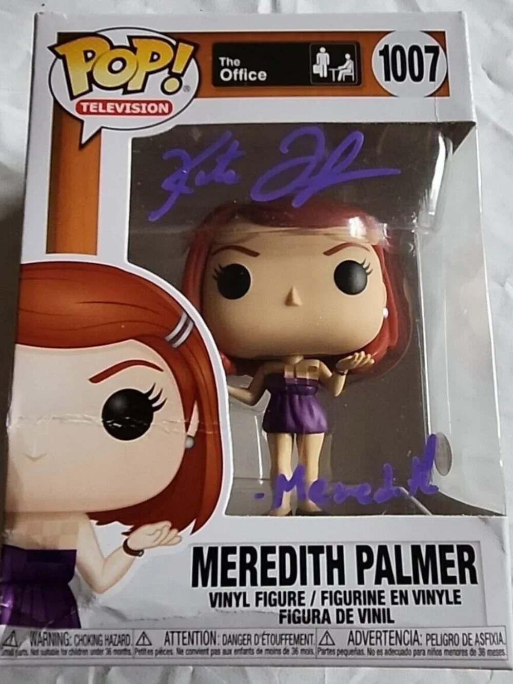 Kate Flannery signed Funko Pop! Vinyl: The Office - Meredith Palmer #1007 w/COA - Picture 1 of 6